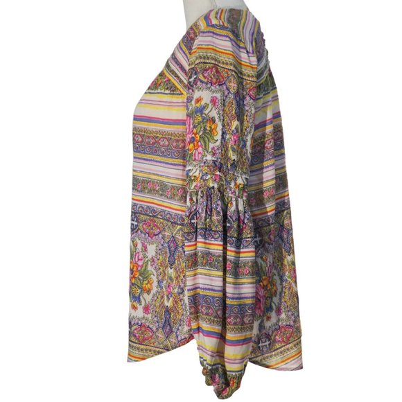 Maeve Anthropologie Ceresco Floral-Print Peasant Blouse - Picture 4 of 12